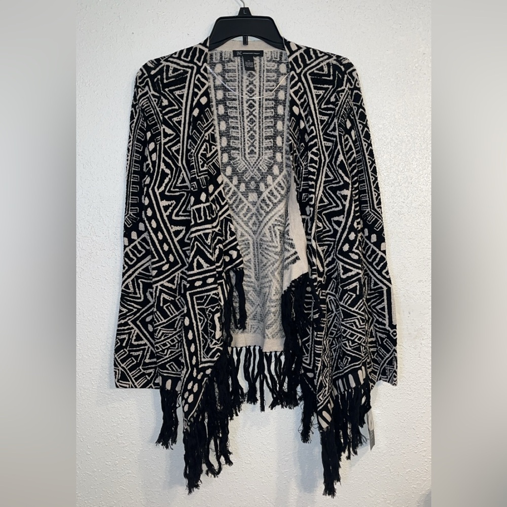 NWT INC International Concepts African Print Tassel Wrap Sweater Sizze XL